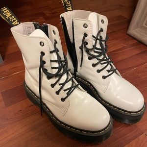 Doc Martens Jadon White Leather Platform Boots